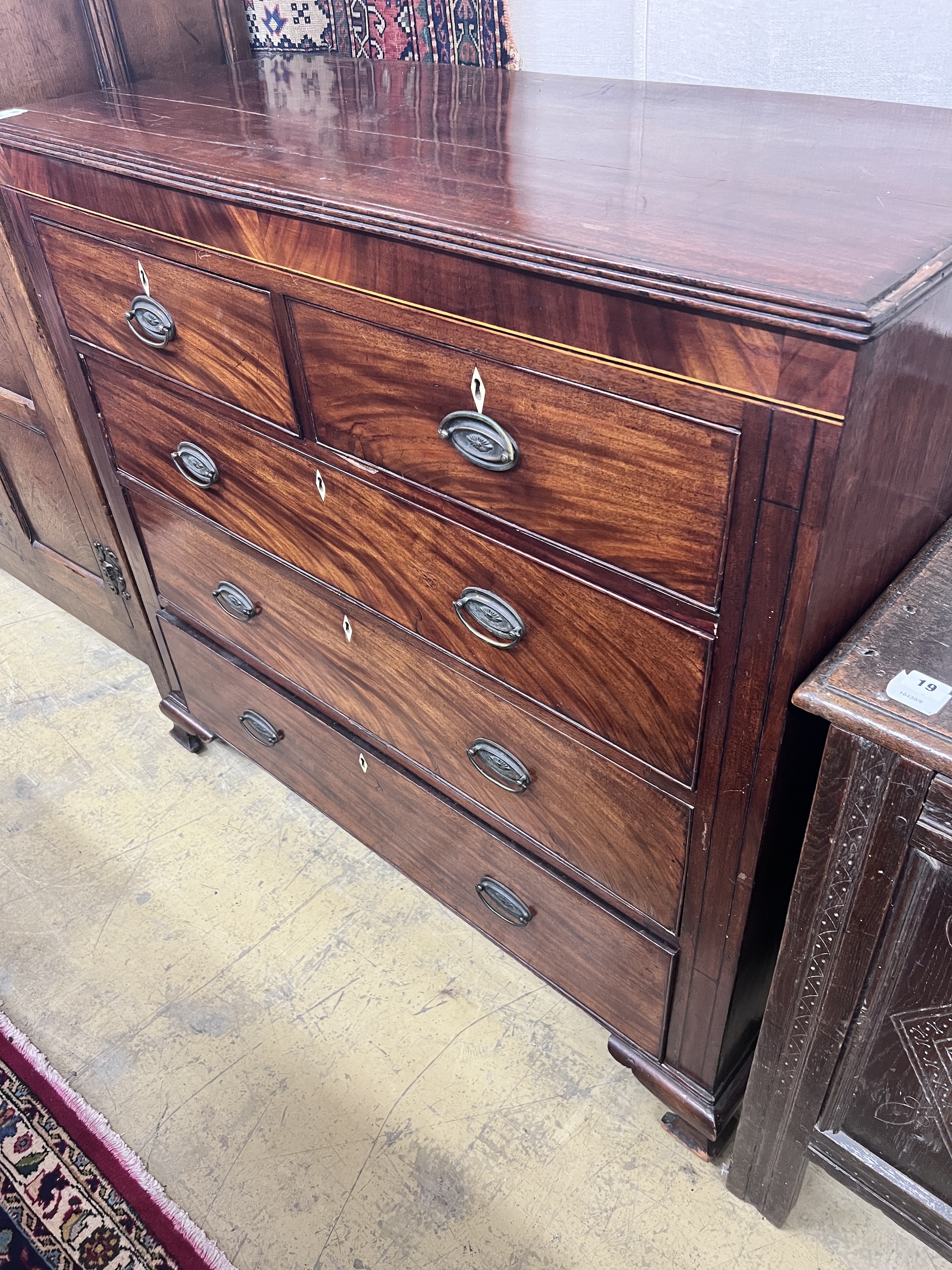 A George IV mahogany chest, width 120cm, depth 51cm, height 112cm